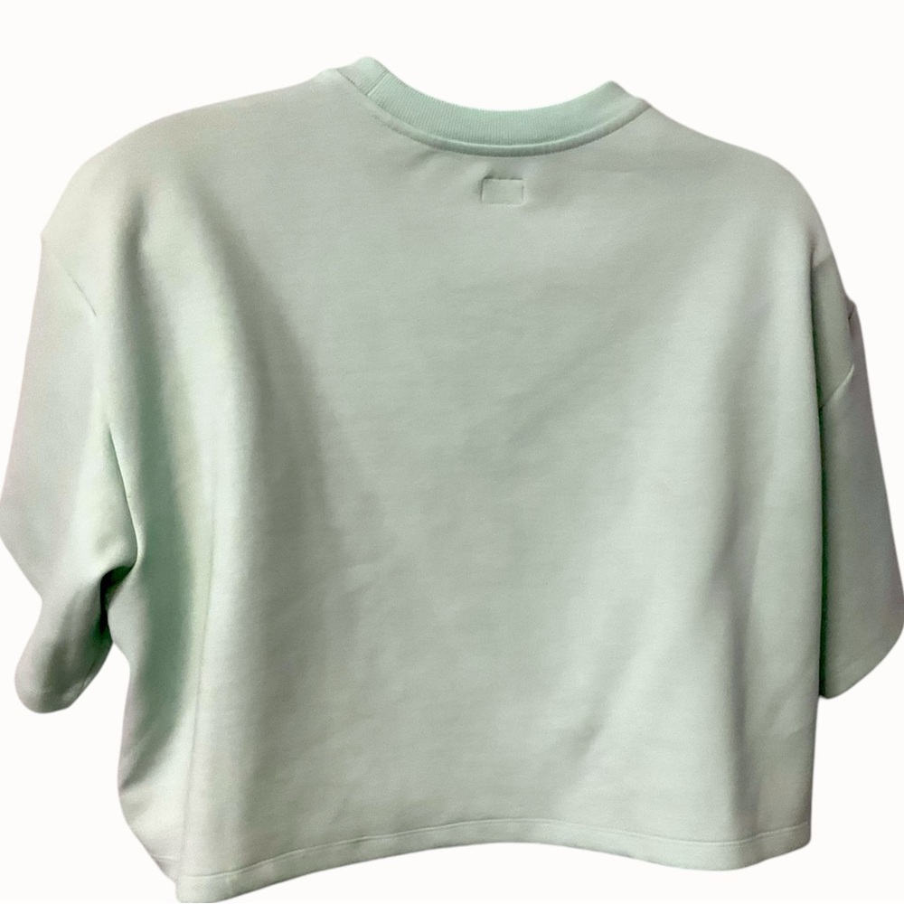 Lee Boxy Oversized Mint Crop Sweat T-Shirt SZ 2XL Women Pullover Activewear - Picture 3 of 6
